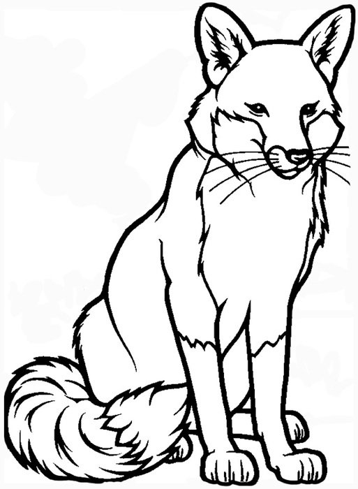 Black and white Clip art of the fox