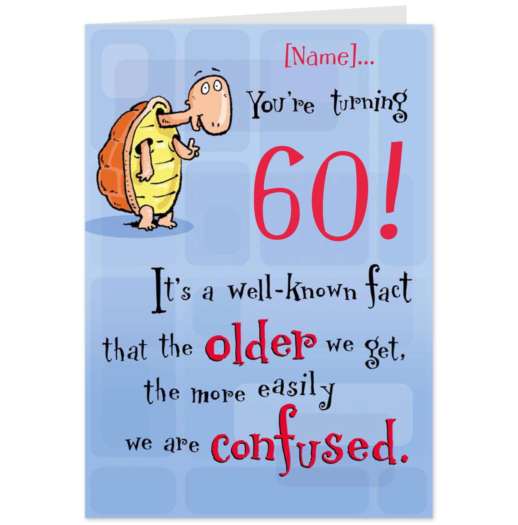 Funny 60th Birthday Card drawing free image