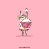 Birthday Cupcake Cartoon N2