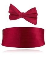 Edition Christmas Ruby Red Silk Cummerbund amp Pre Tied Bow Tie Set