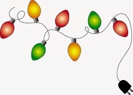 painted colorful christmas garland
