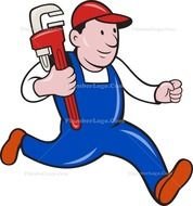 Cartoon Plumber Logo