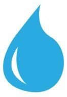 drawing blue drop of water on a white background