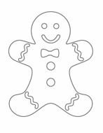 Black and white outline drawing of the Gingerbread Man clipart