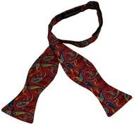 Black And Blue Paisley Bow Tie drawing