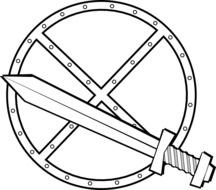 Sword And Shield Clip Art Black amp White
