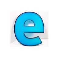 Blue Letter e as a graphic illustration
