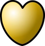 Gold Heart Clip Art N17