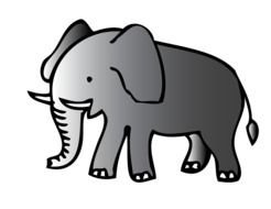 grey Elephant Clip Art drawing