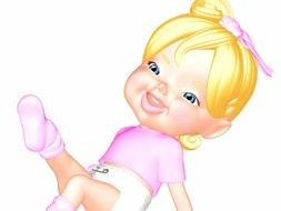 Cartoon cute Baby Girl drawing