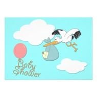 Cartoon Stork Carrying Baby N4
