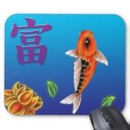 Koi Fish amp Yellow Lotus Mouse Pad