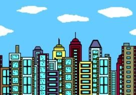 nice City Skyline drawing