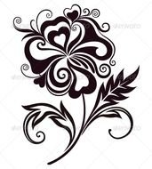 Abstract Line Art Flower