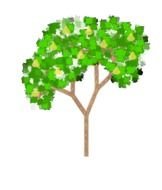 abstract tree with fruits, drawing