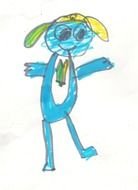 blue kid man drawing