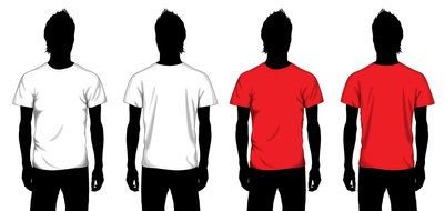 T Shirt red and white Template drawing