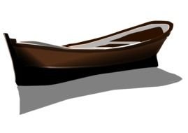 rowing boat in darkness, drawing