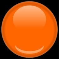 glossy orange round button, drawing