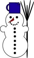 Black And White Snowman drawing