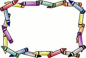 Clipart of colorful Crayons Border