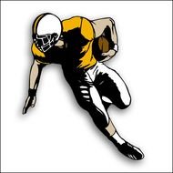 Football Player Running Clip Art N13