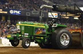 Tractor pulling on stadium