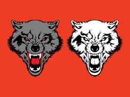 Angry Wolf Clip Art drawing
