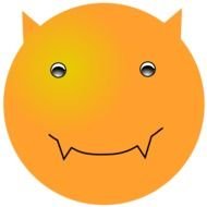 Cute Orange Smiley Devil Clipart