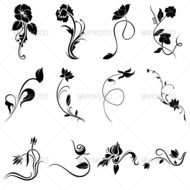 Decorative Floral Elements Vector