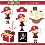 Girl Pirate Ship Clip Art