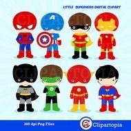 Little Superhero Digital Clipart Superboys