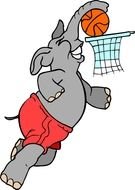 Cartoon Playing Basketball drawing