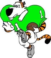 cartoon tiger playing American football
