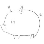 Pig Clip Art Black And White N17