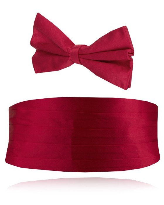 Edition Christmas Ruby Red Silk Cummerbund amp Pre Tied Bow Tie Set