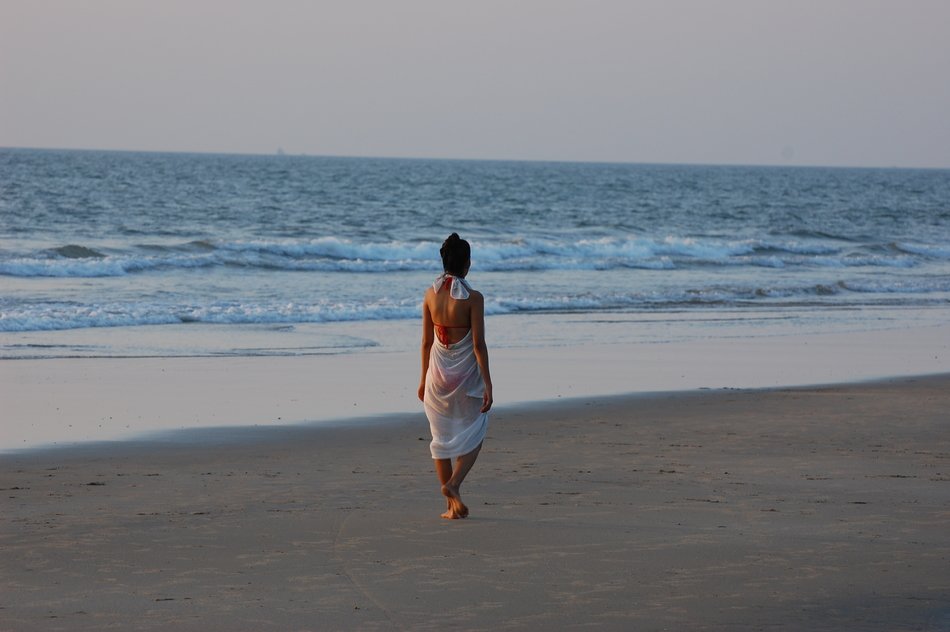 girl on the beach as a picture for clipart