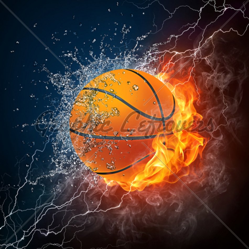 Basketball Ball On Fire N2