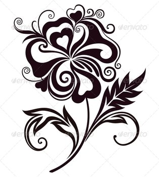 Abstract Line Art Flower