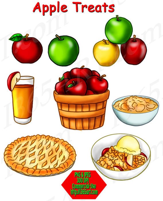 Apple Treats Fruit Clipart Set Clip Art From I365Art On Etsy