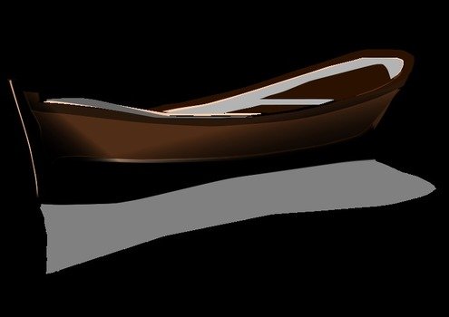 rowing boat in darkness, drawing