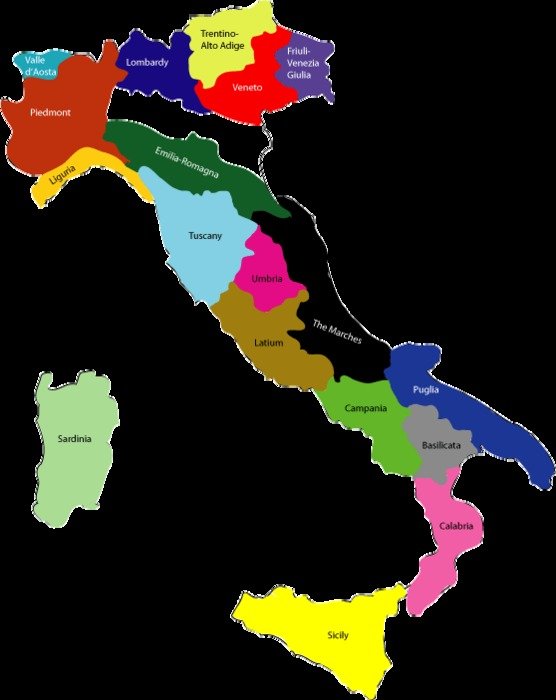 Italy Wine Map