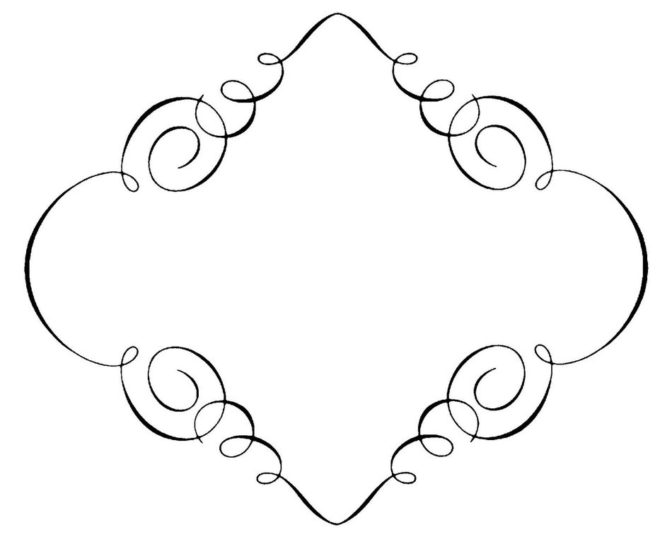 rhombus-shaped frame with curled sides