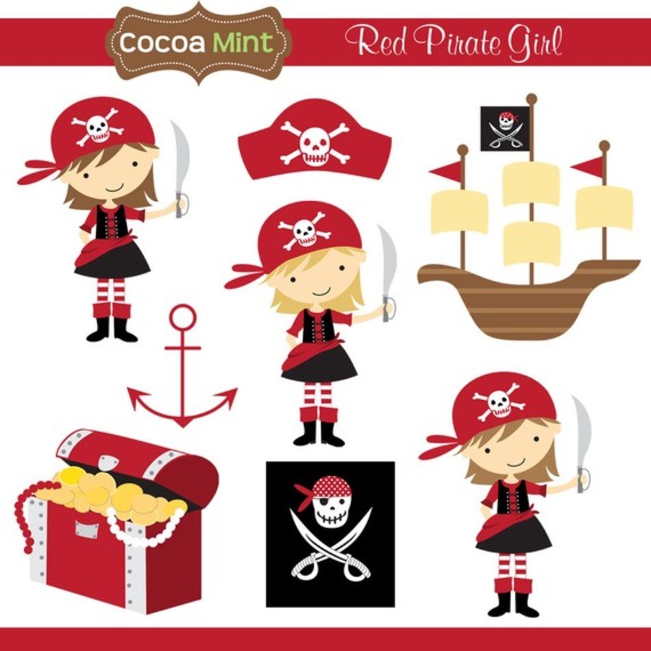 Girl Pirate Ship Clip Art