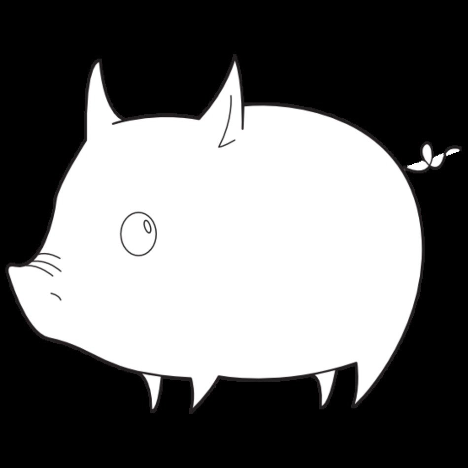Pig Clip Art Black And White N17