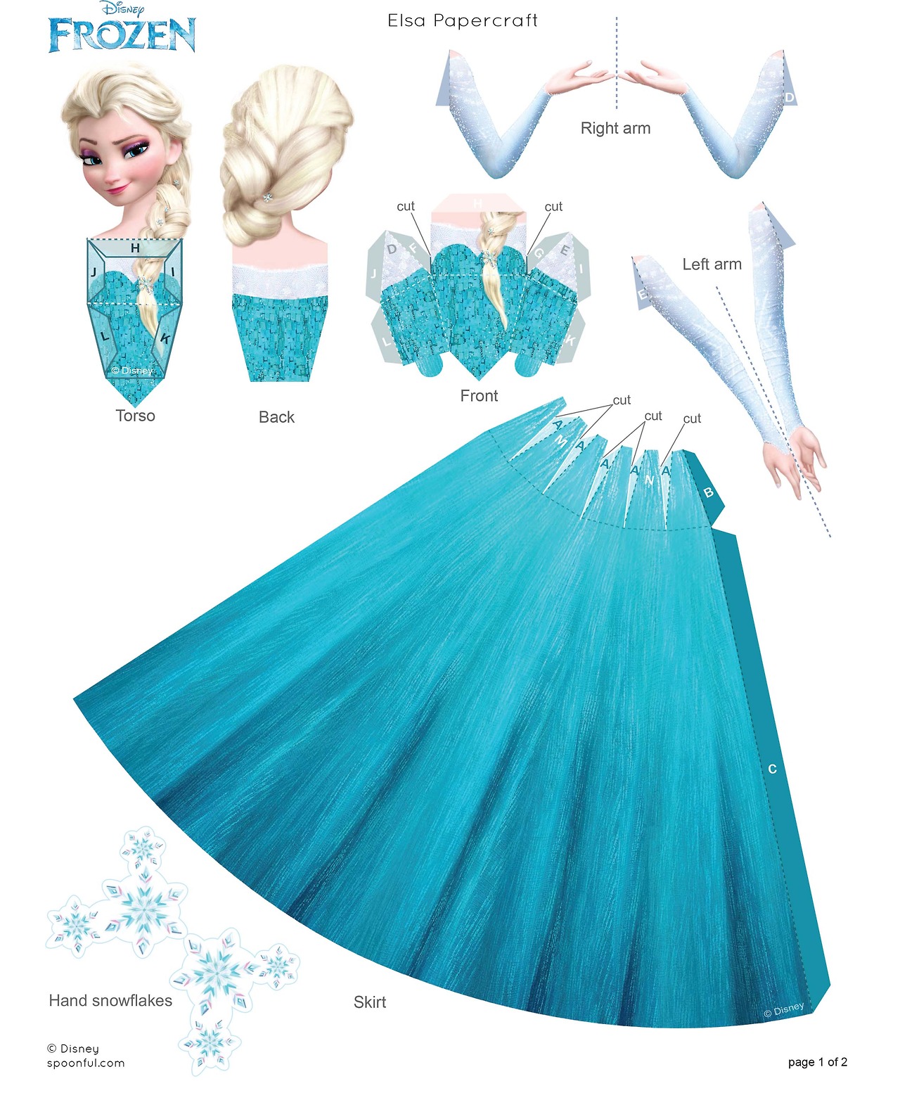 elsa paper doll drawing