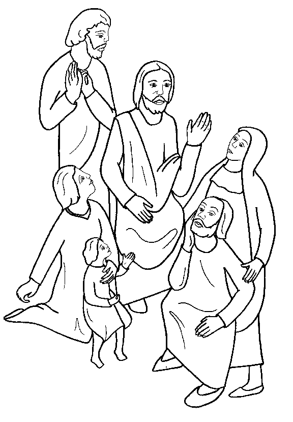 Jesus Teaching Coloring Page drawing free image download