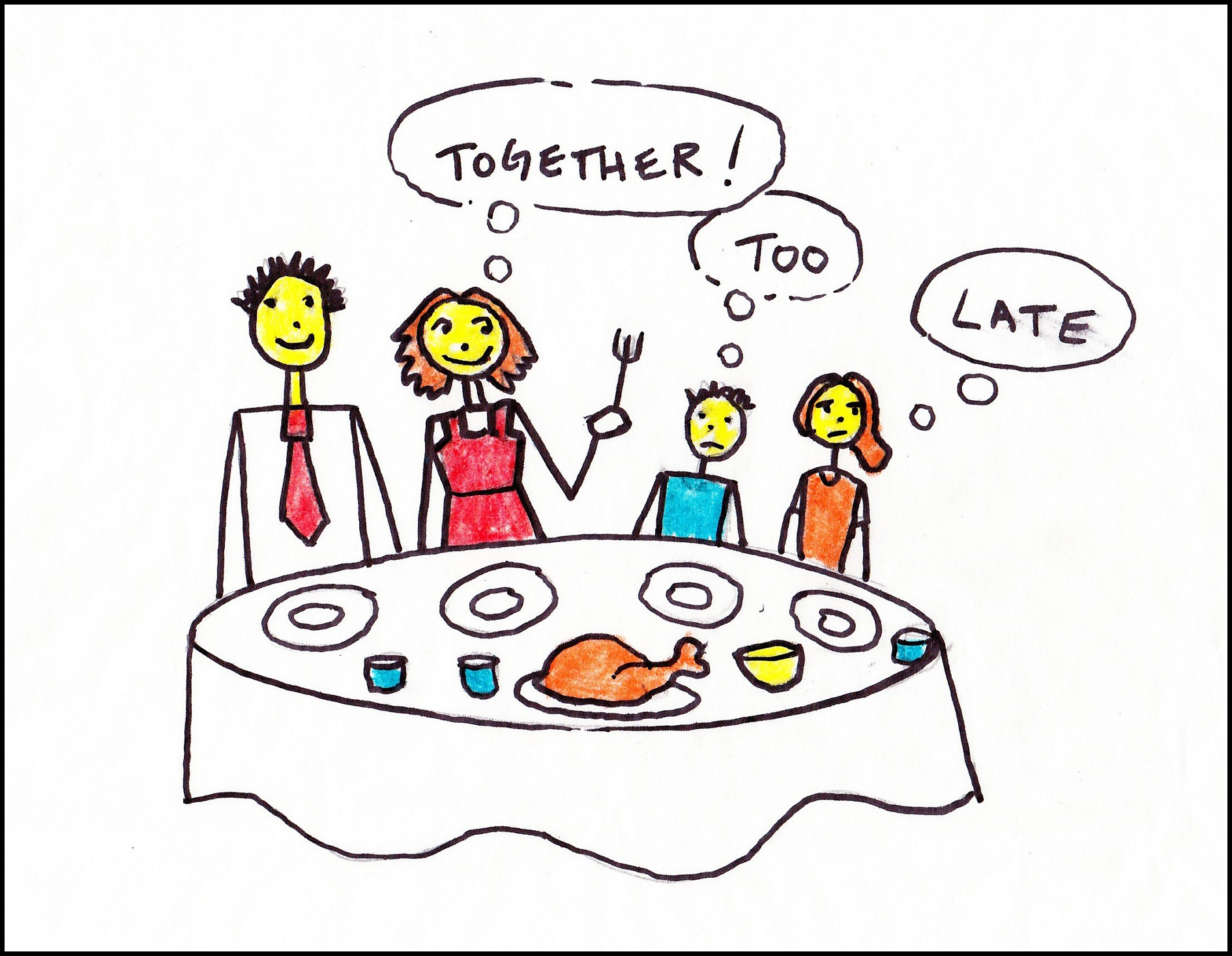 Family Dinner Time drawing free image download