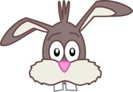 cartoon Easter Bunny with folded ears