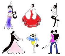 Dancing People Silhouette Vector Free N5